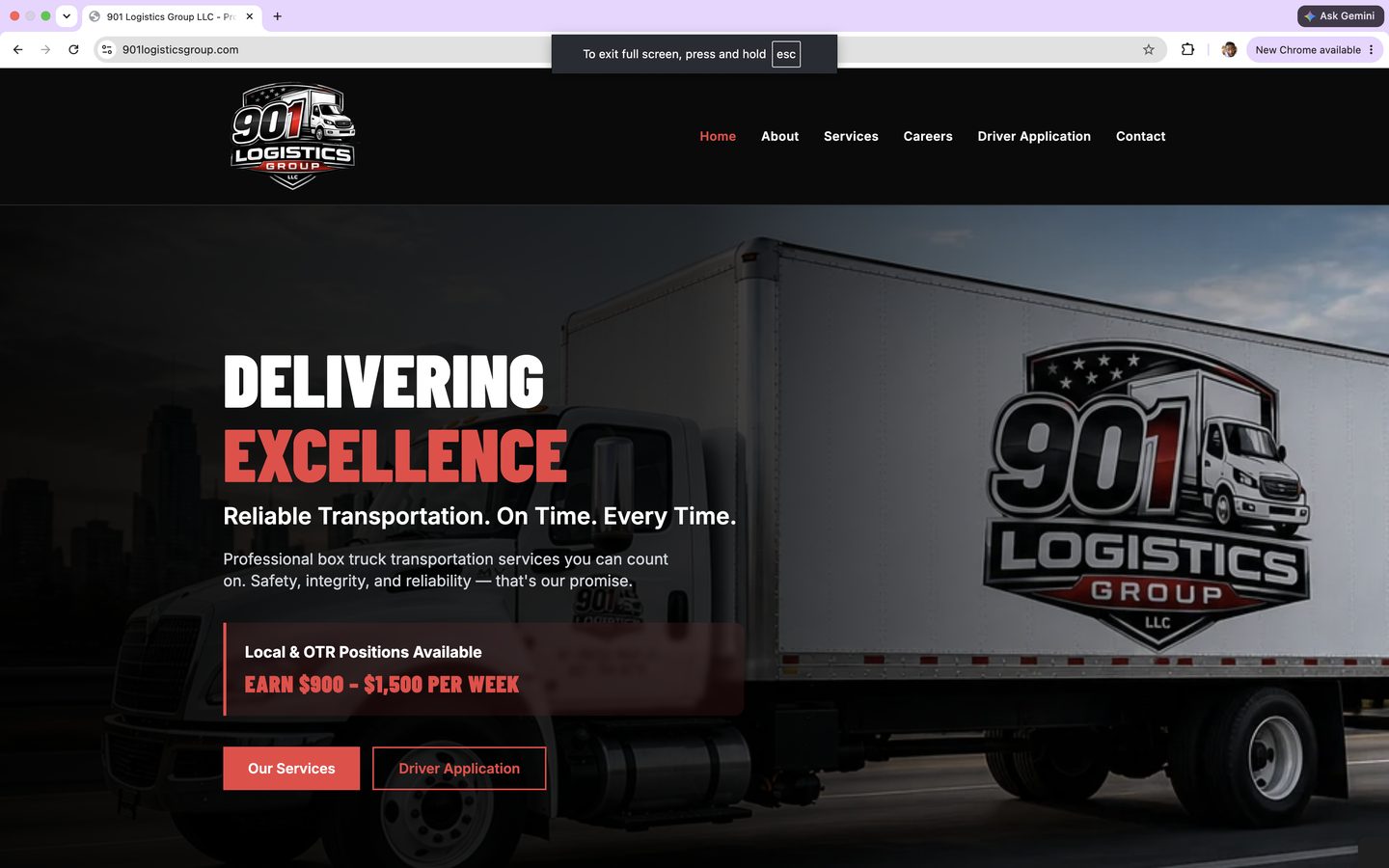 901 Logistics Group website